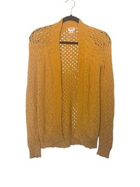 Mossimo Supply Co. Open-Front Mustard Yellow Knit Cardigan